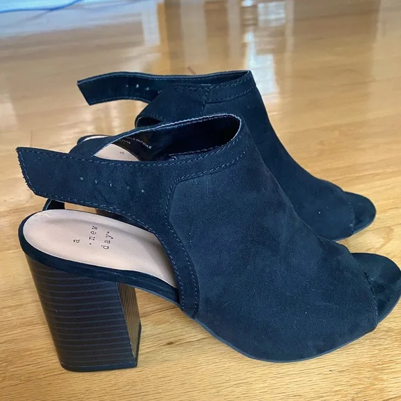 A New Day from Target, Rhea Faux Suede Block Heel, Black, Size 8 - Picture 2 of 7
